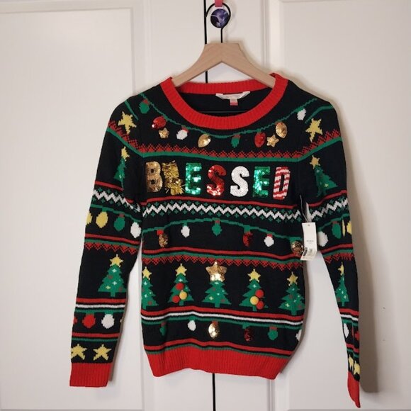 "Blessed" Ugly Christmas Sweater - Picture 1 of 5